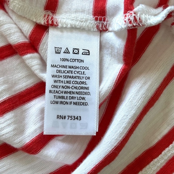 SIGRID OLSEN NWT 100% Cotton Red/White Stripe Tank Top Size L - Picture 9 of 14